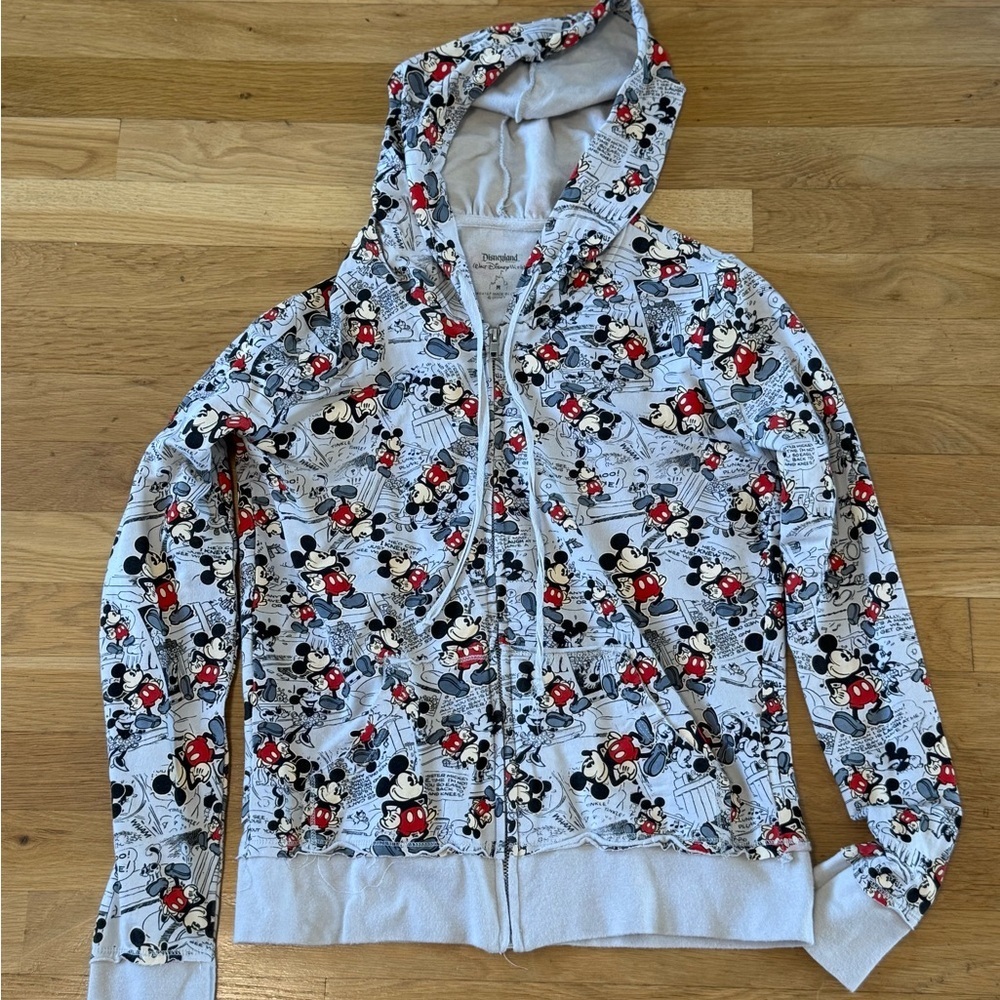 Disney Mickey Mouse Kids Zip-Up Hoodie - Gray and Red